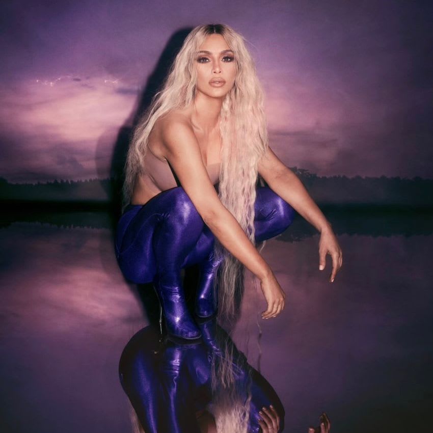 Kim Kardashian Poses as a Blonde Mermaid