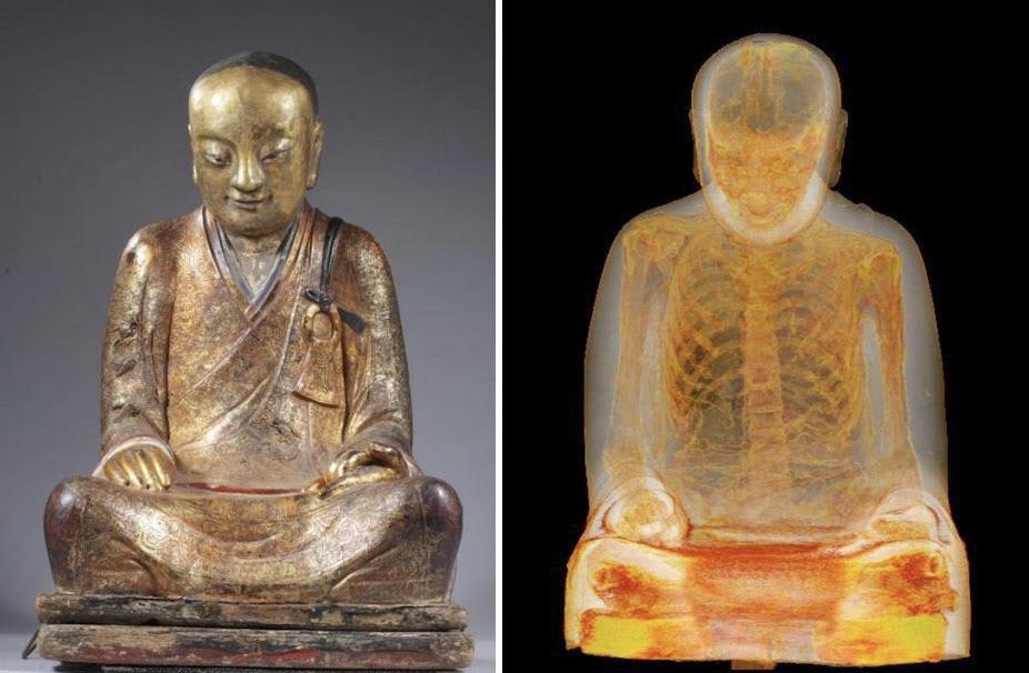 CT Scan of 1,000-year-old Buddha sculpture reveals mummified monk hidden inside