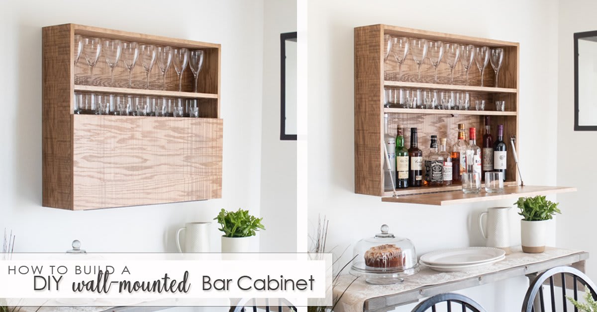 How to build this DIY Wall-Mounted Bar Cabinet