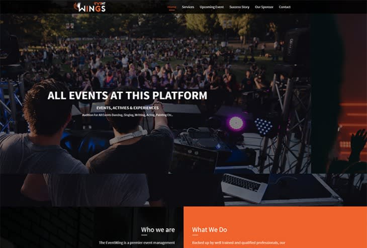 Event Wings HTML Website Template