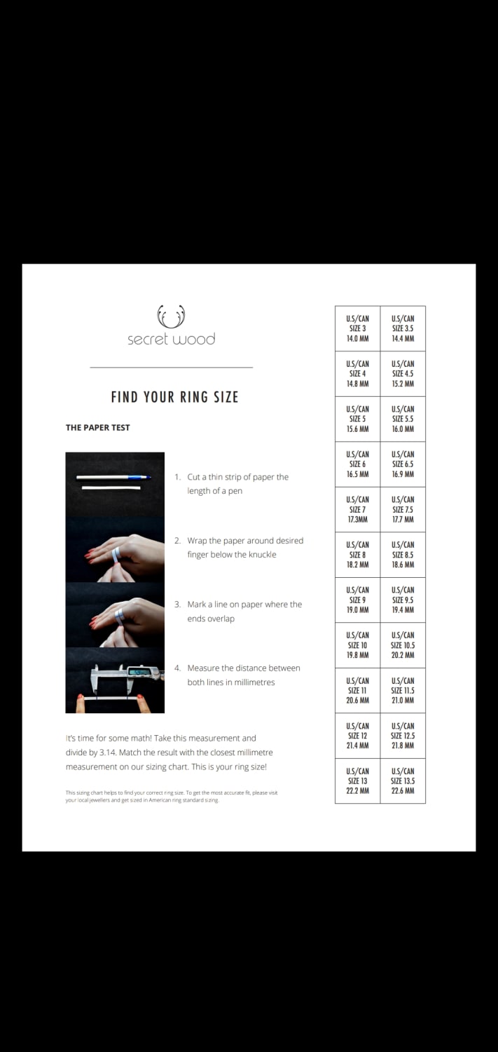 Ring size guide