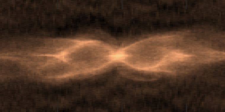 Images obtained of two stars in the process of a merger
