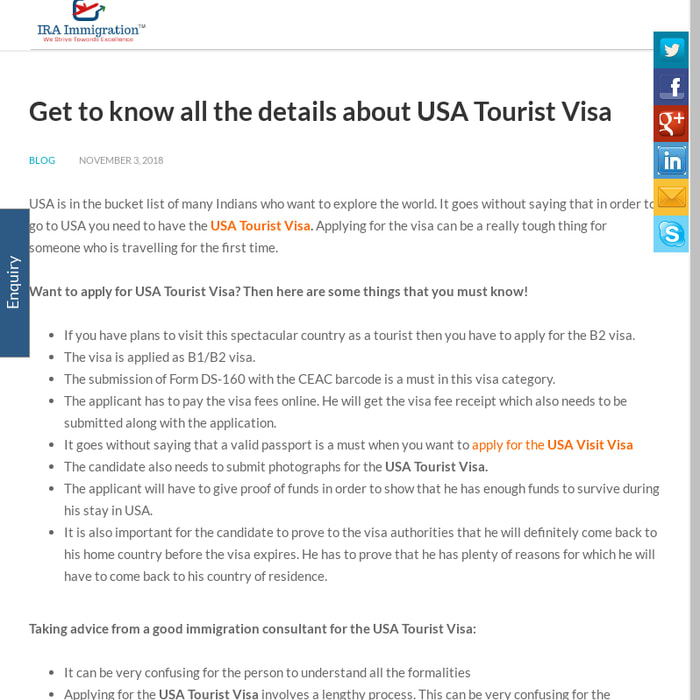 Get to know all the details about USA Tourist Visa