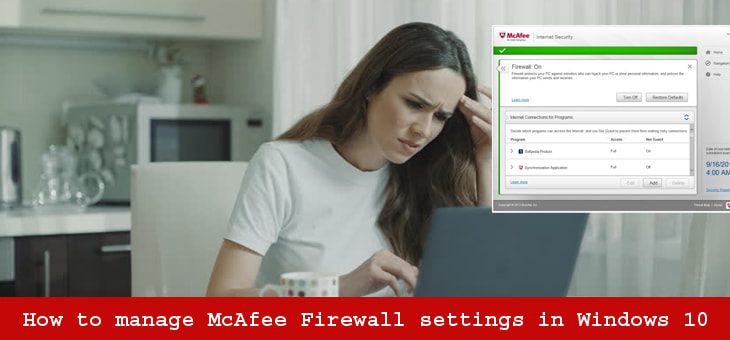 How to manage McAfee Firewall settings in Windows 10