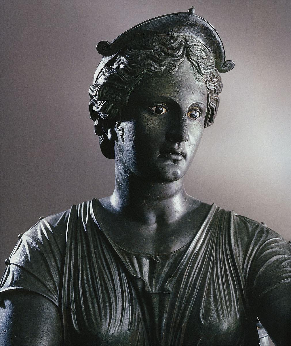 Bronze Bust of Artemis. 1st Century B.C. - A.D. 79 (Pompeii). National Archaeological Museum, Naples.