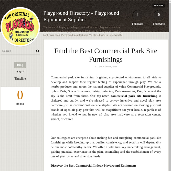 Find the Best Commercial Park Site Furnishings - Playground Directory - Playground Equipment Supplier