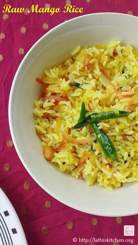Raw Mango Rice -Lunch Box - Cooking with Smile