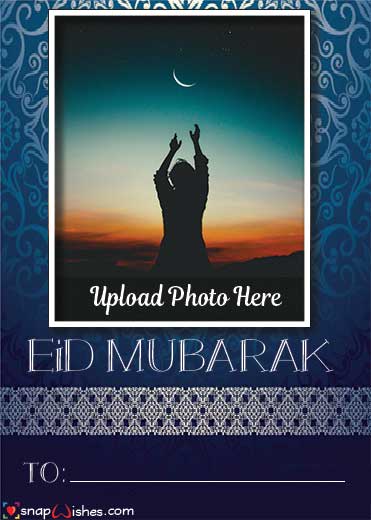 Elegant Eid Wish Snap Card Image - Name Photo Card Maker