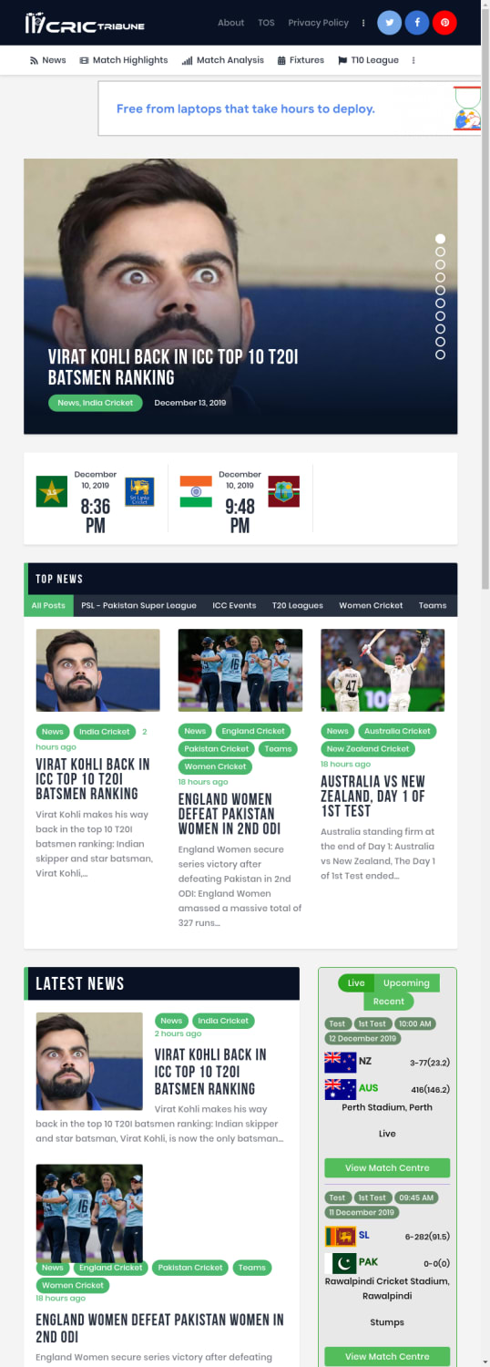 Cricket Tribune - Latest Cricket News and Updates
