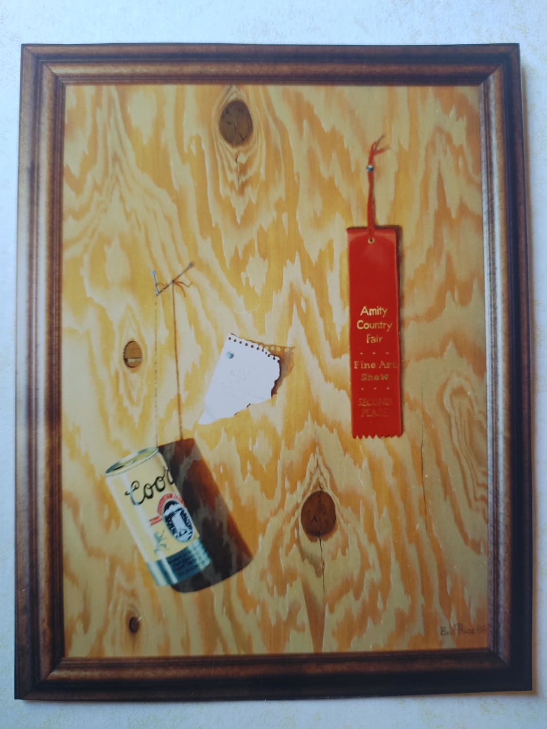 Another oil painting by my dad, everything is painted, including the wood grain.