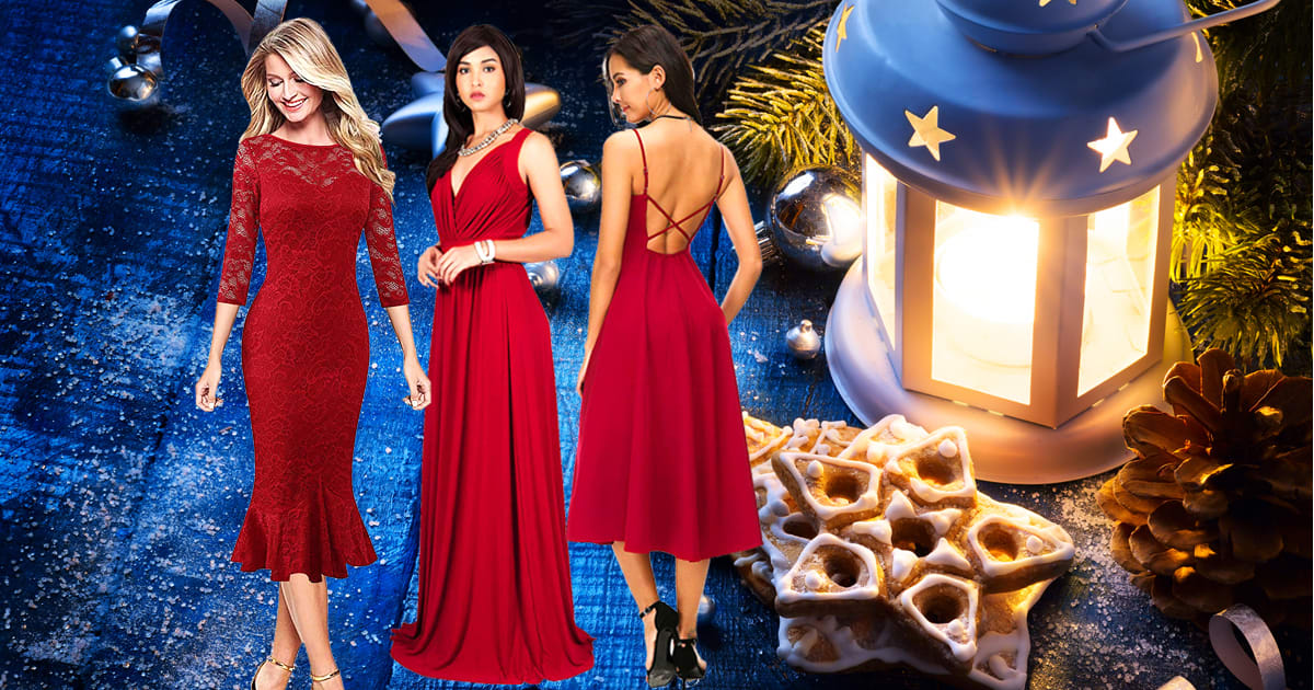 6 Red Christmas Party Dresses That Will Make You Look Like A Star