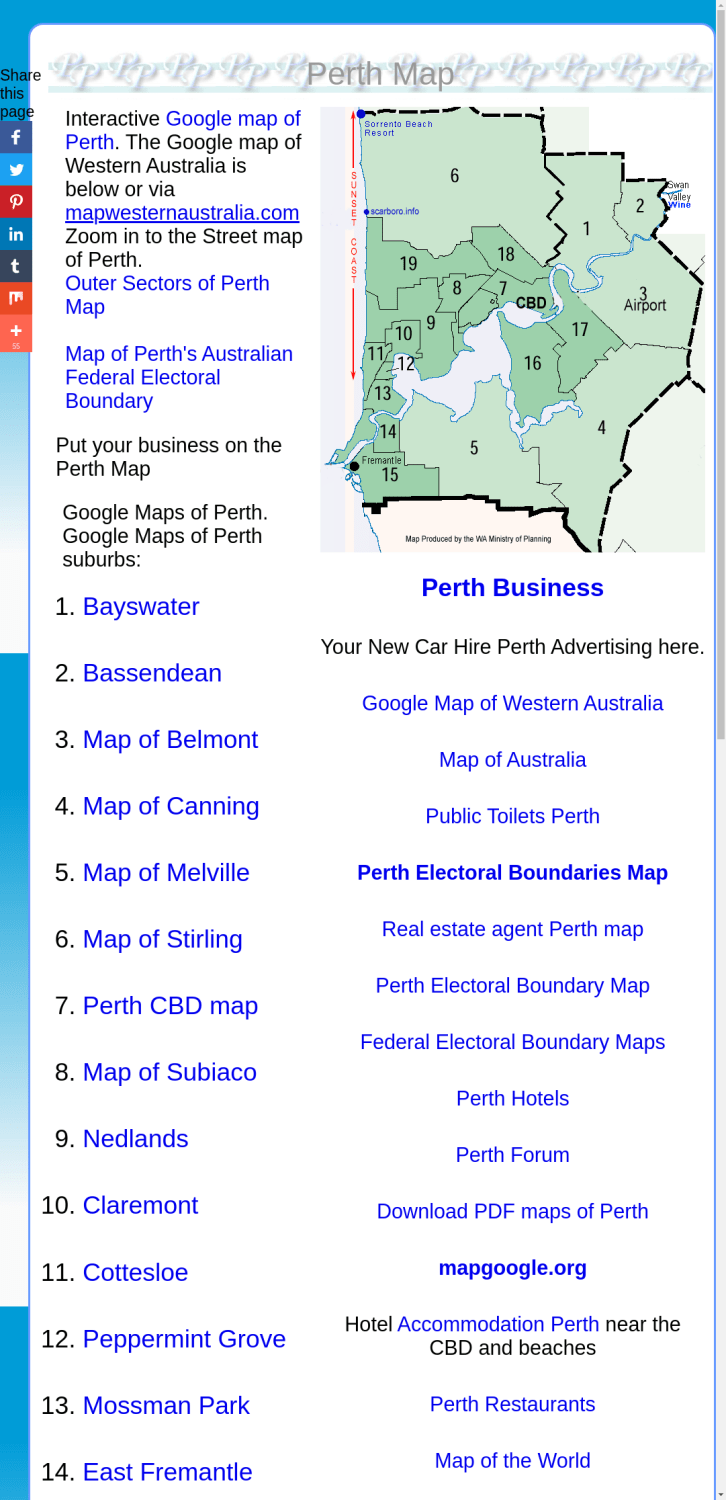 Perth Map, Street Map of Perth