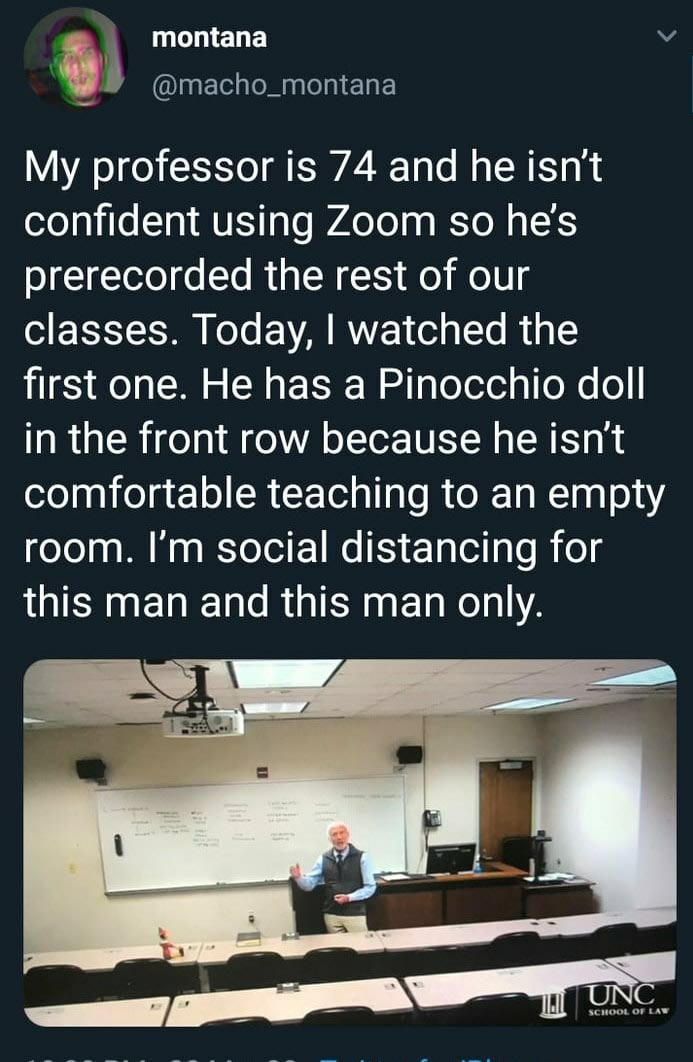 A professor truly committed to his job