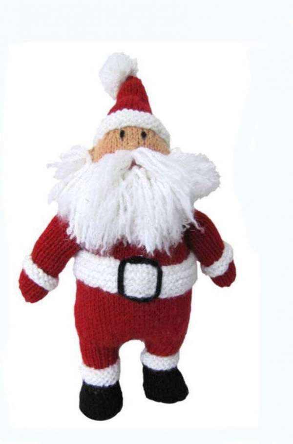 Vintage Knit Standing Santa Claus Doll