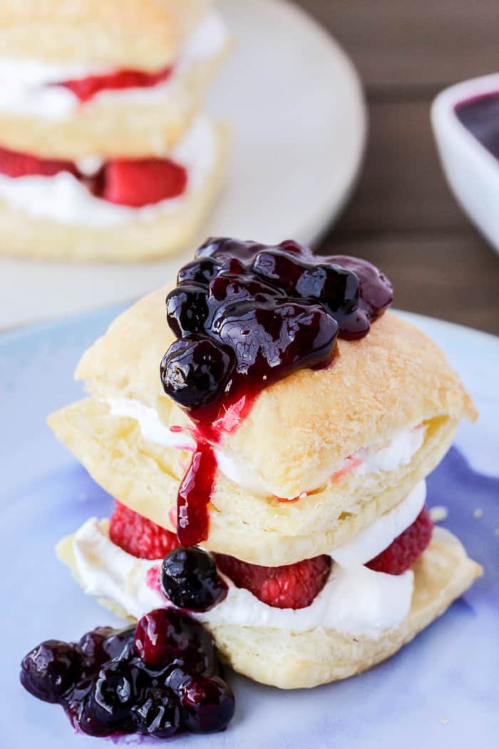 Mixed Berry Napoleon with Puff Pastry - Delicious Little Bites