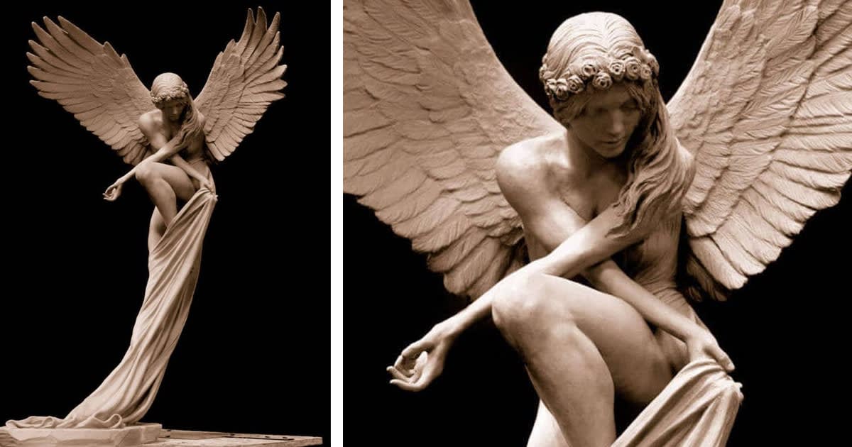 Ethereal Angel Sculpture Appears to Effortlessly Float Above the Ground