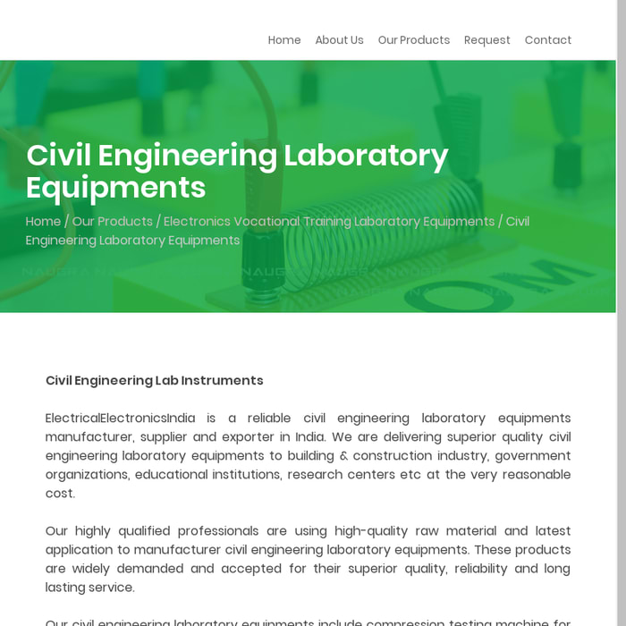 Civil Engineering Laboratory Equipments Manufacturers, Suppliers and Exporters in India