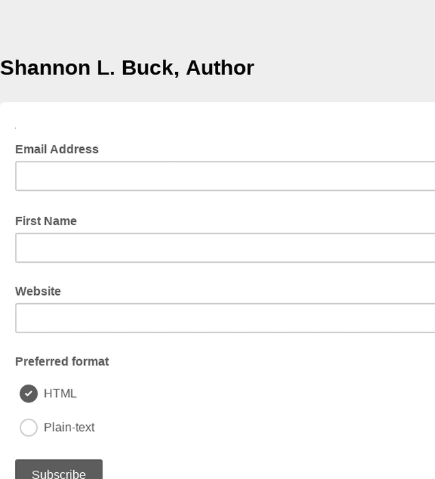 Shannon L. Buck, Author