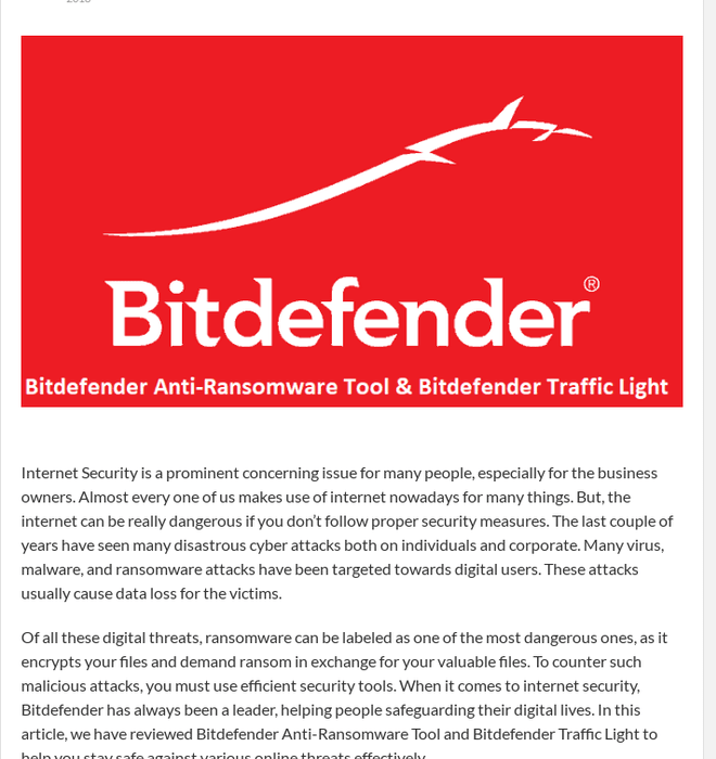 Best Internet Security Software from Bitdefender to Keep You Secure Online