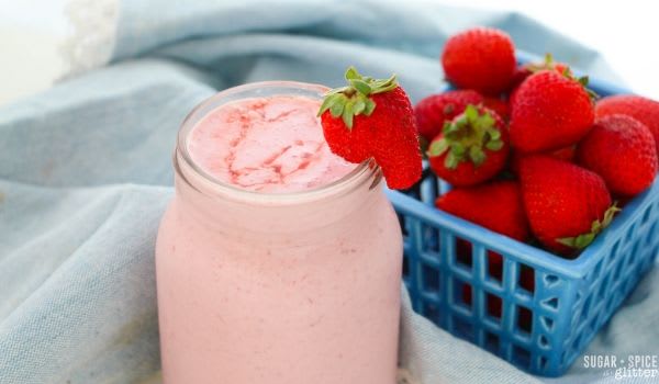 Homemade Strawberry Frappuccino - a healthy take on this icy cold classic