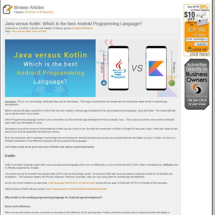 Java versus Kotlin: Which is the best Android Programming Language?
