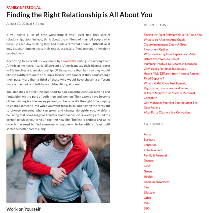 Finding the Right Relationship is All About You