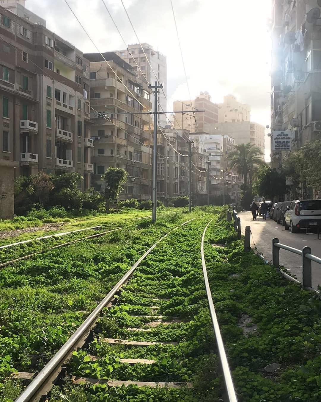 Abandoned Railway tracks in Alexandria, Egypt.