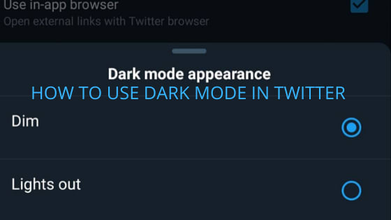 How to use dark mode in Twitter