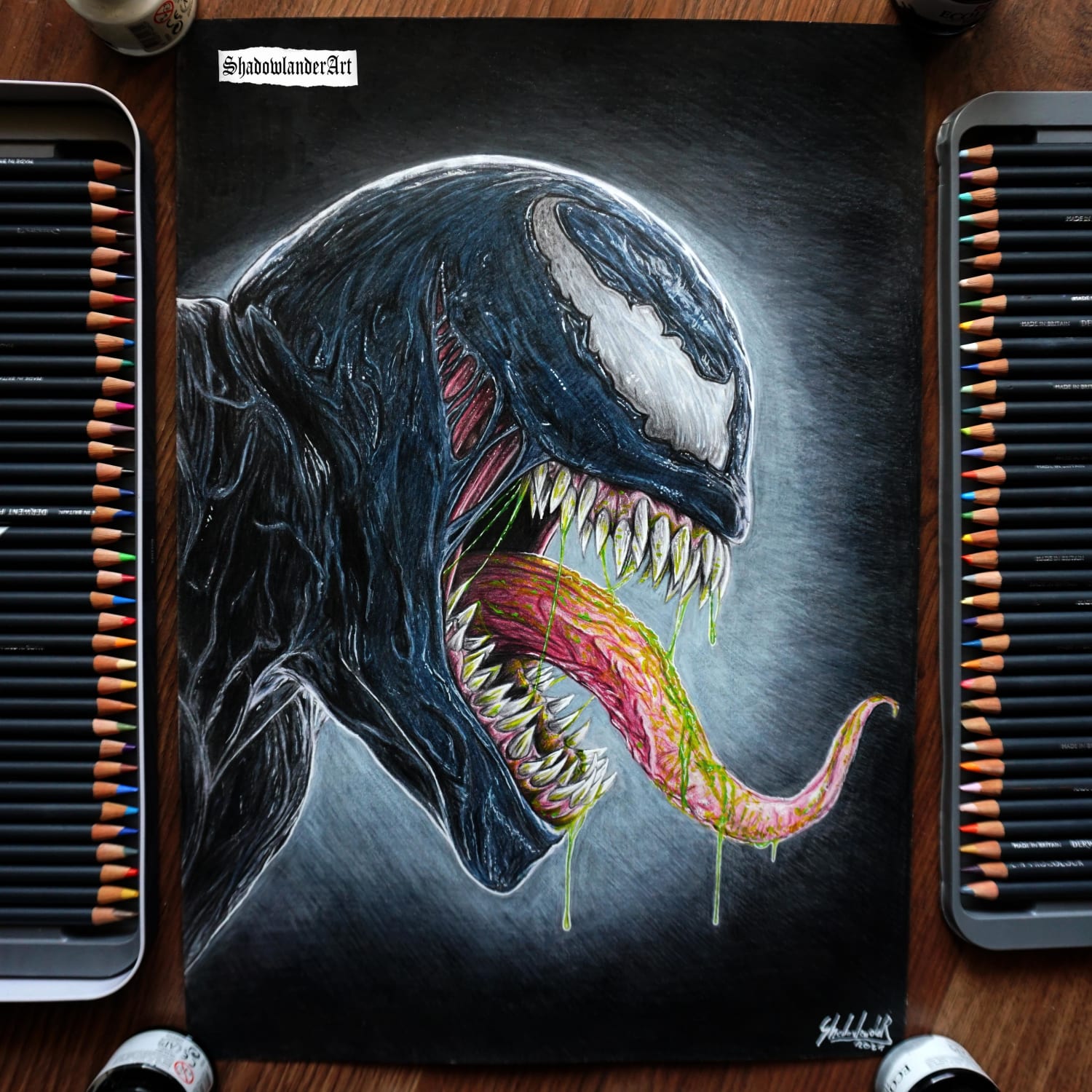 My Venomdrawing. Made with colored pencils. @shadowlander_art