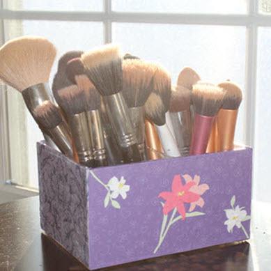Recreate Your Old Makeup Brush Container With Decoupage!