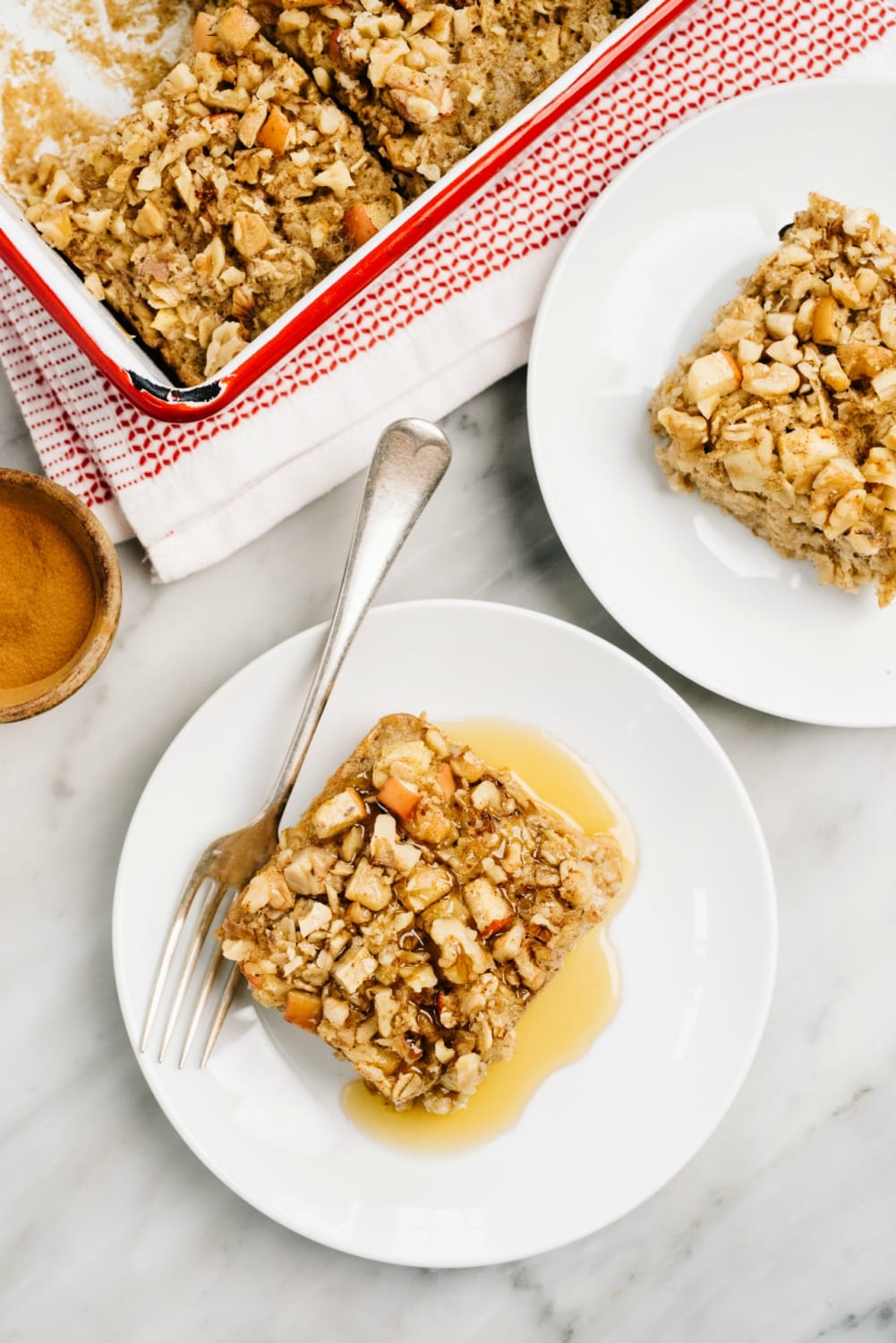 This apple baked oatmeal is a warm, filling, wholesome breakfast.