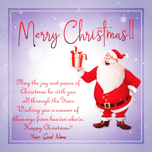 Merry Christmas Santa Claus Greeting Cards With Name