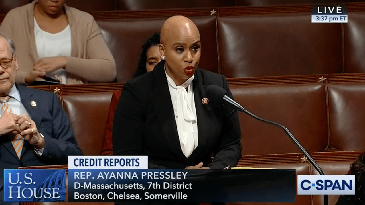 Rep. Ayanna Pressley Goes Wig-Free on the House Floor