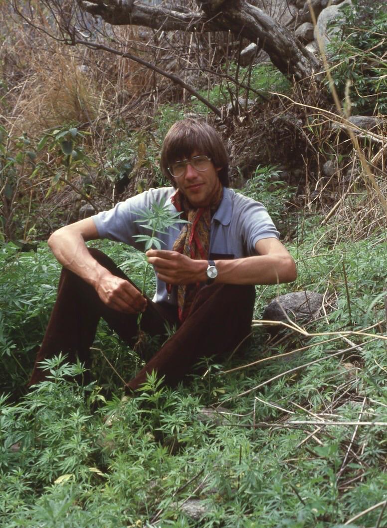 My dad in Nepal right after they opened the border in the 80s with some weed plants