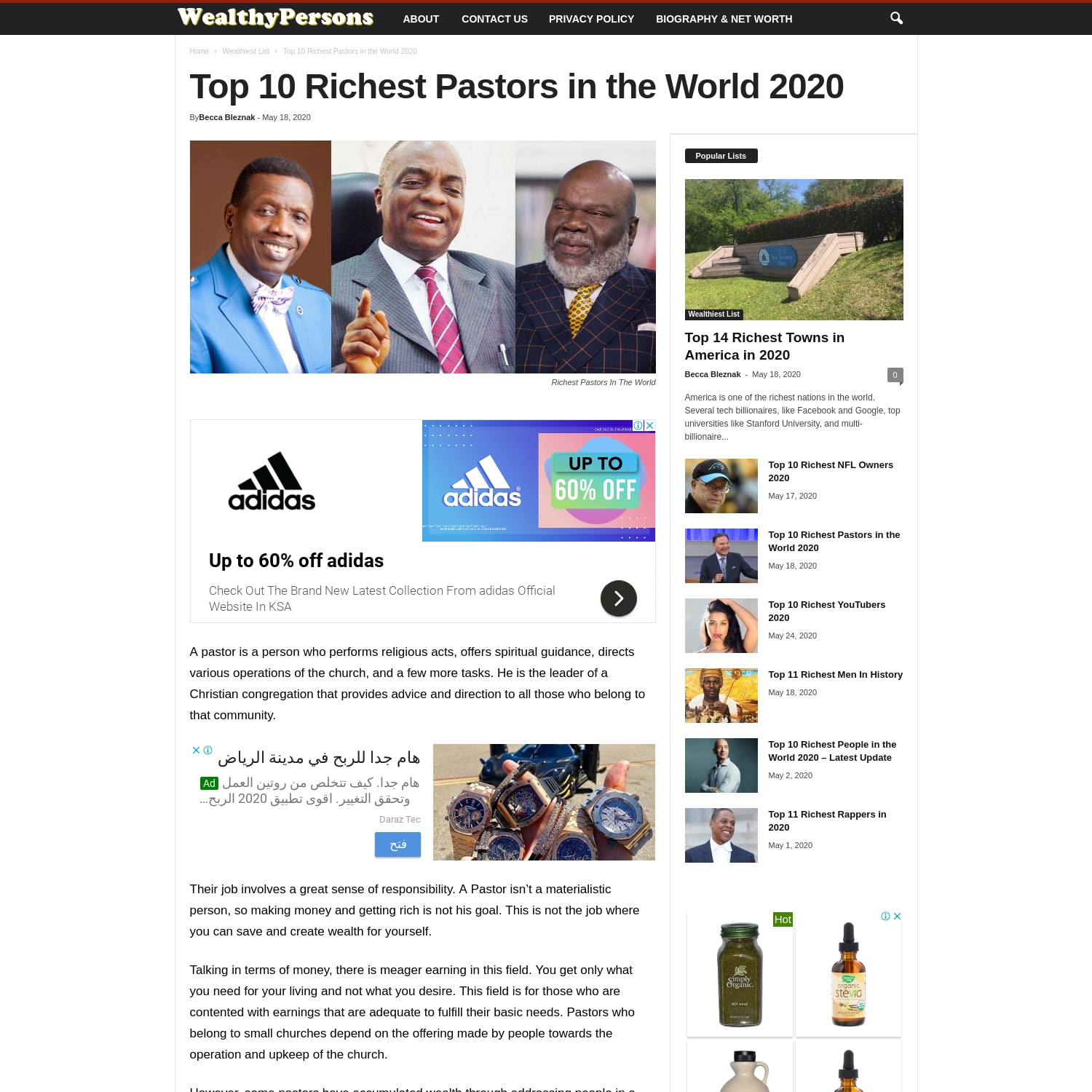 Top 10 Richest Pastors in the World 2020 by Net Worth
