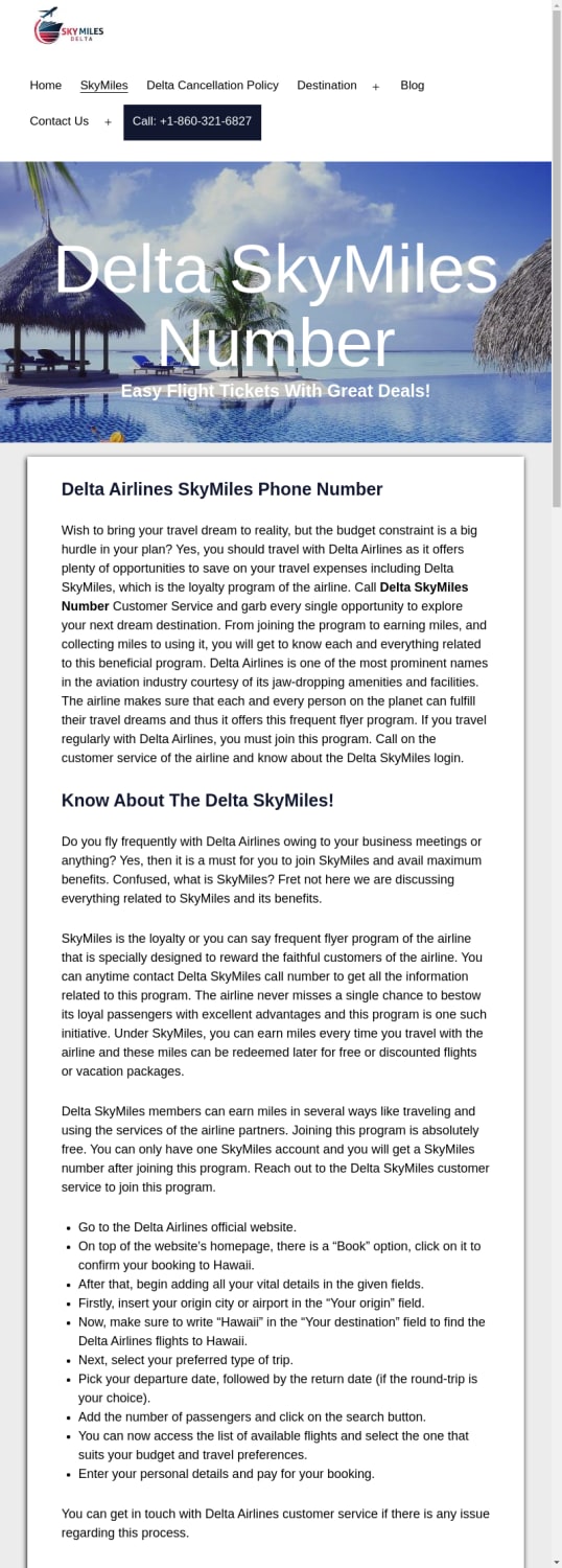 Delta SkyMiles Phone Number | Customer Service
