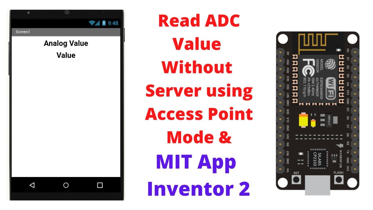 Read ADC Value without server using Access Point Mode & MIT APP Inventor 2.