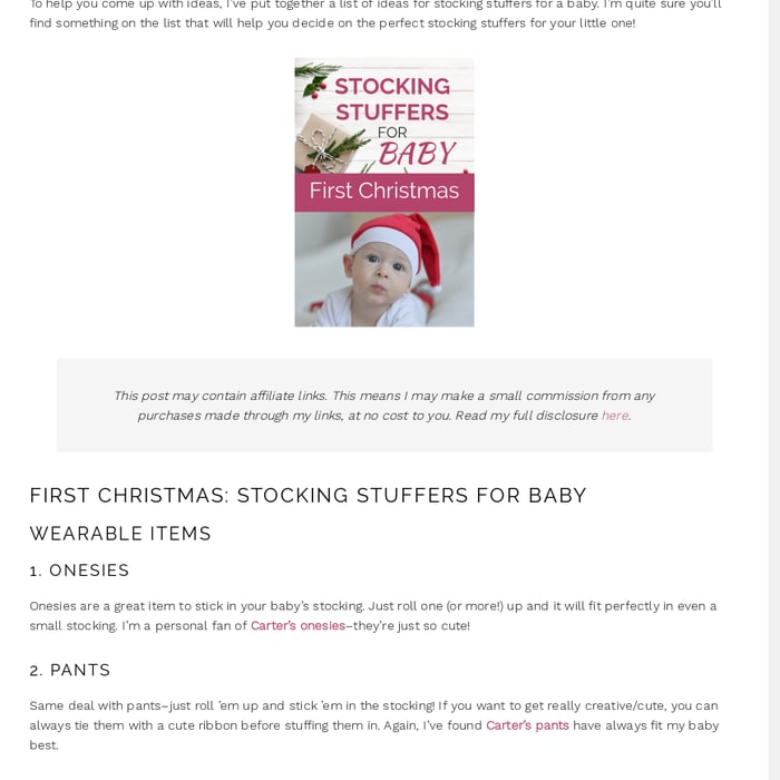 First Christmas: Stocking Stuffers for Baby