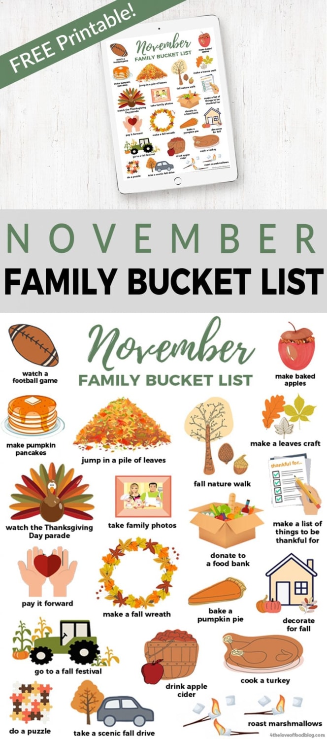 November Fall Family Bucket List