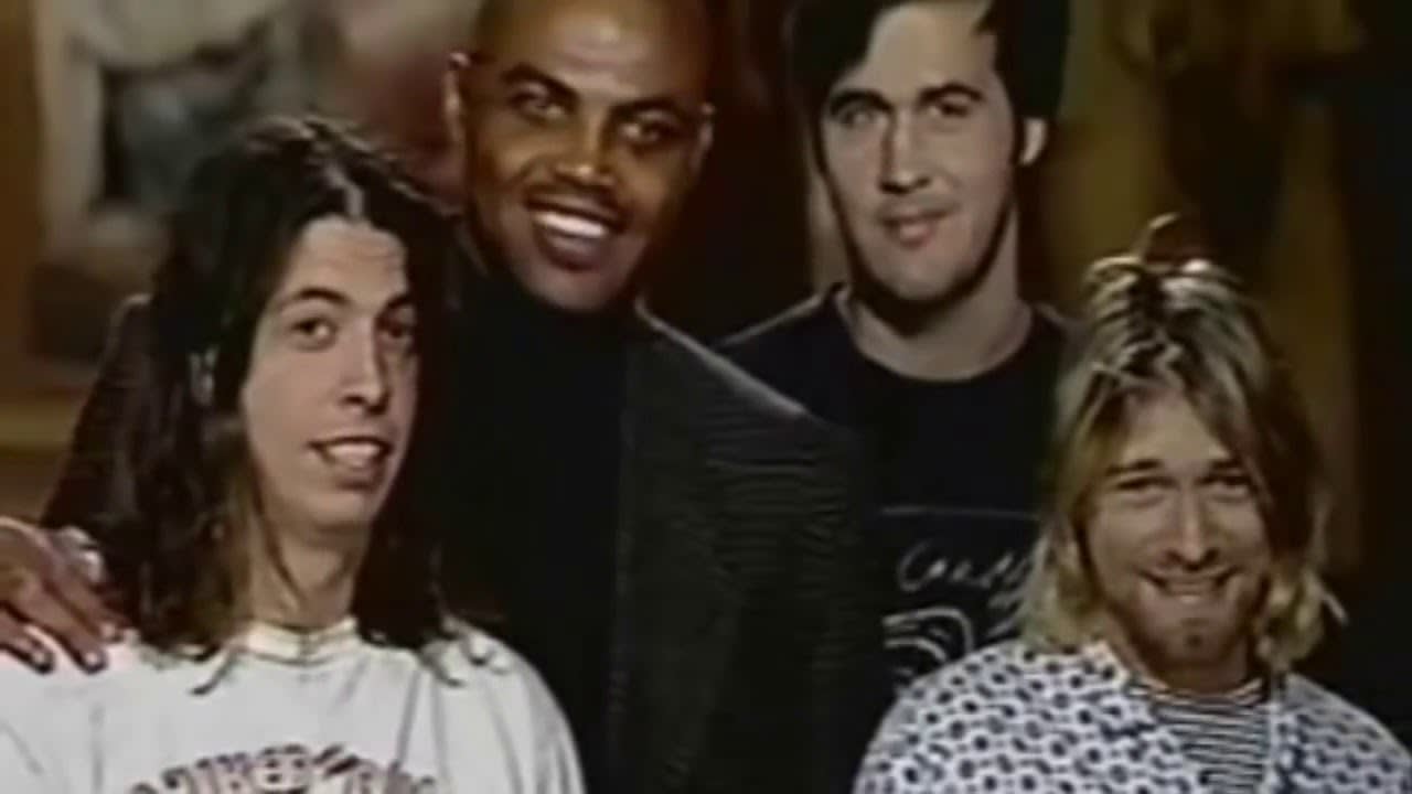 SNL promo shoot with Charles Barkley and Nirvana (1993)