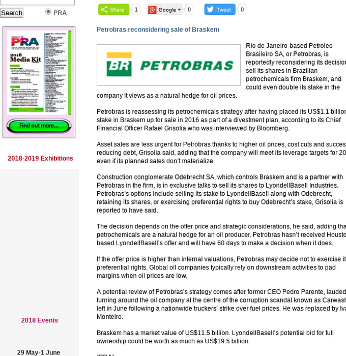 Petrobras reconsidering sale of Braskem