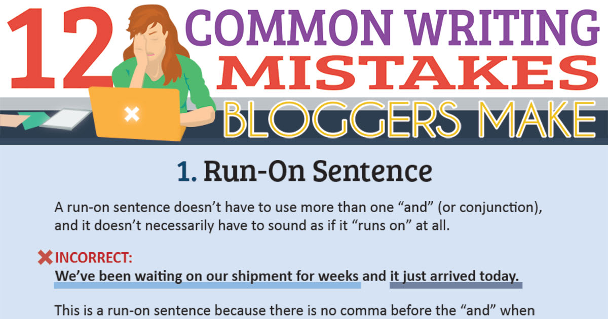 12 Common Writing Mistakes Bloggers Make (Infographic)