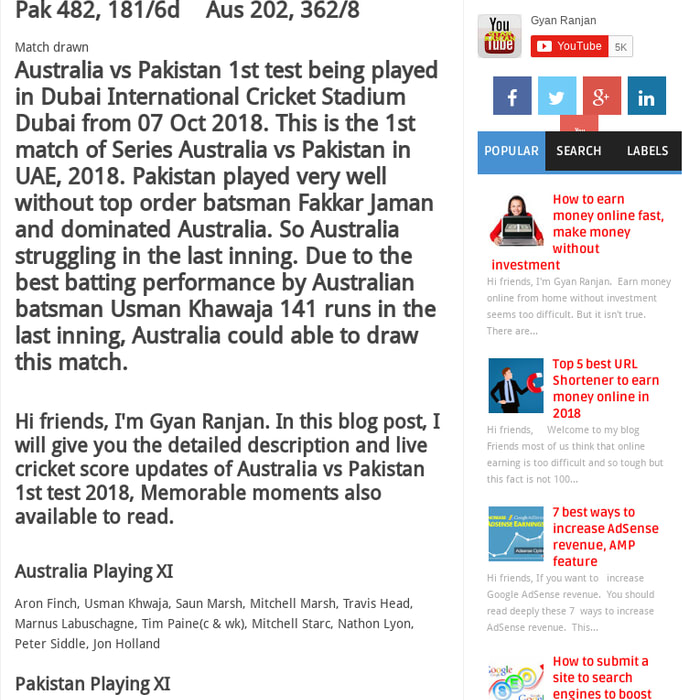 Australia vs Pakistan1st test 2018, Australia in trouble