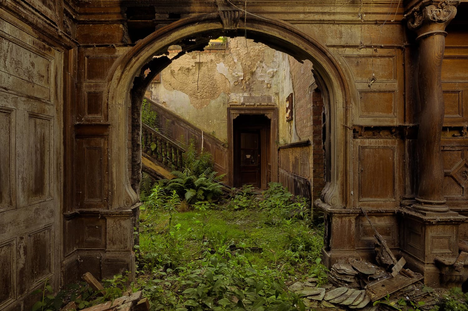 "Arch enemy" An old children's hospital in Scotland where nature has taken a hold. Before being a hospital it was home to same engineer who designed the London tower bridge.