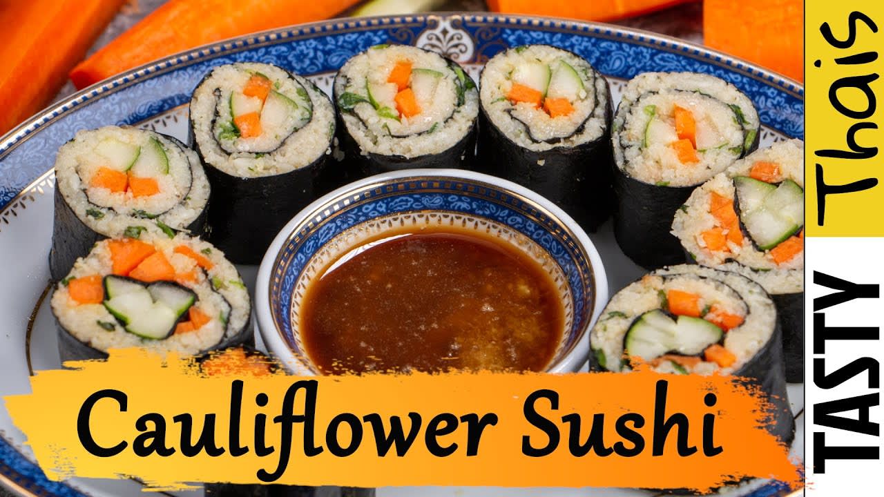 Low Carb Sushi Without Rice - Cauliflower Rice Sushi - Low Carb & Keto Friendly