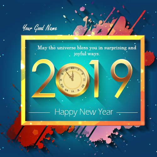 Happy New Year 2019 Greeting Card With Name
