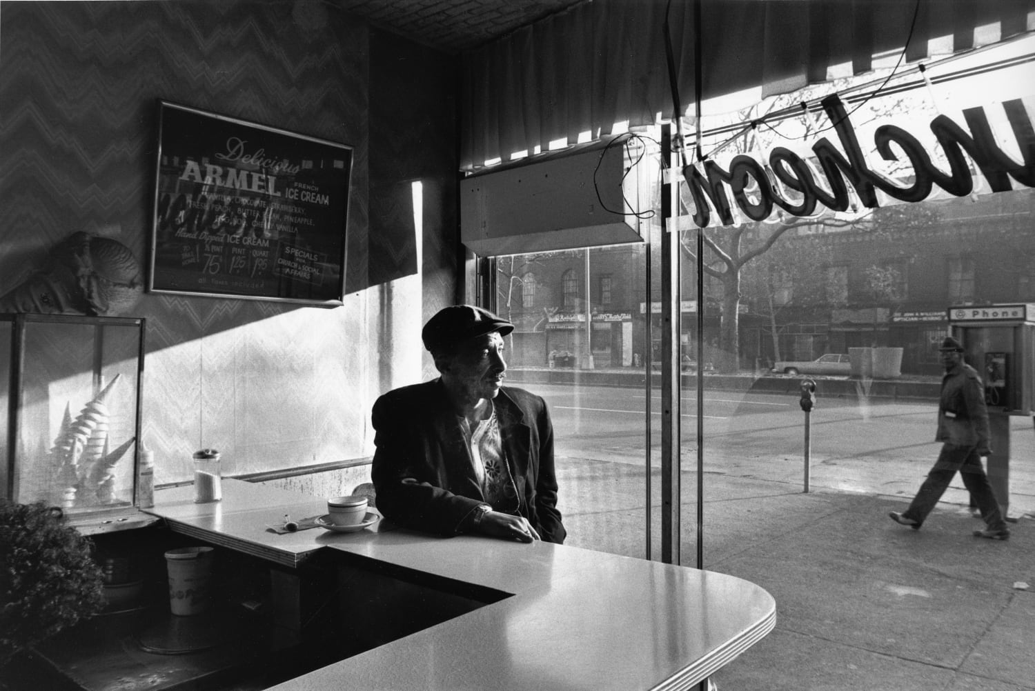 Early morning coffee, Harlem, 1974