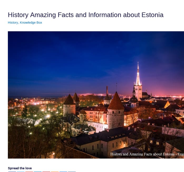 History Amazing Facts and Information about Estonia