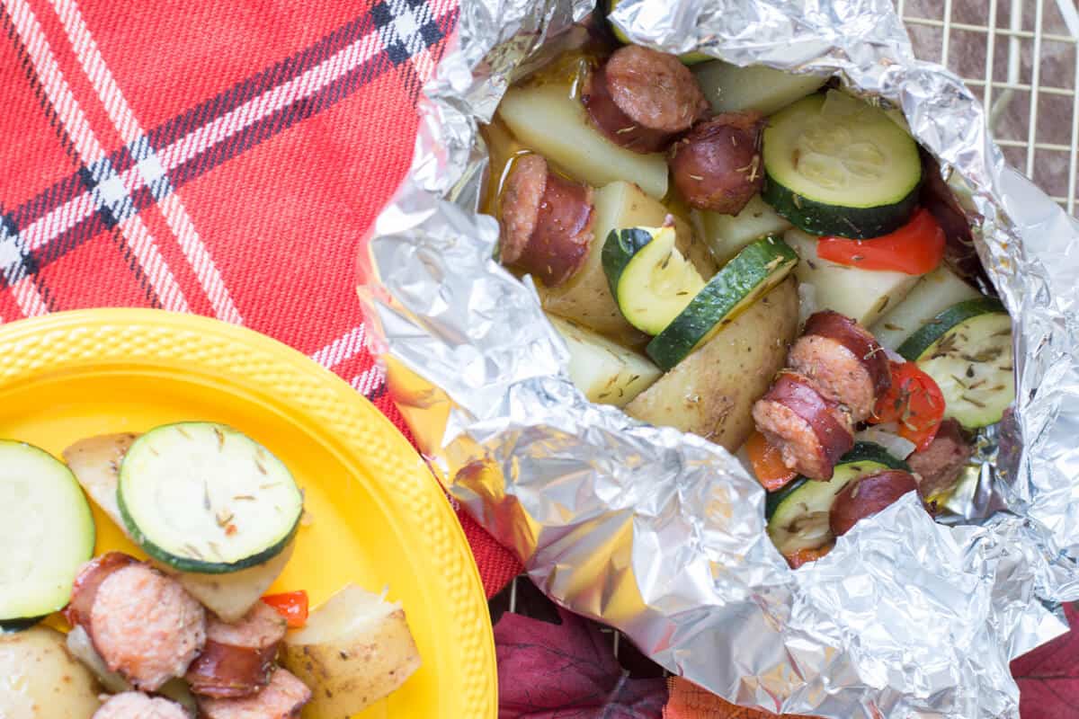 Sausage Foil Packets - Easy Camping Recipe