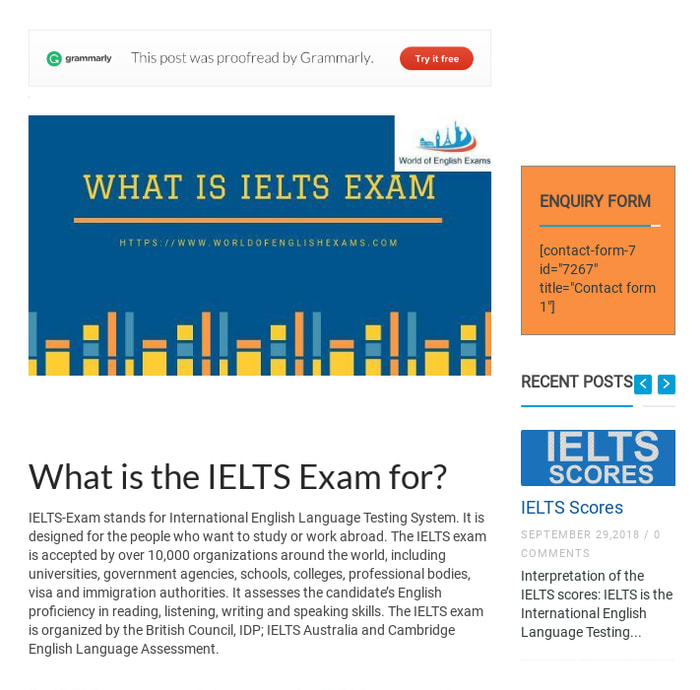 IELTS EXAM - International english language testing system